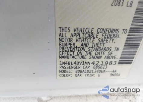 2021 Nissan Altima S from USA, damaged, VIN 1N4BL4BV1MN421983